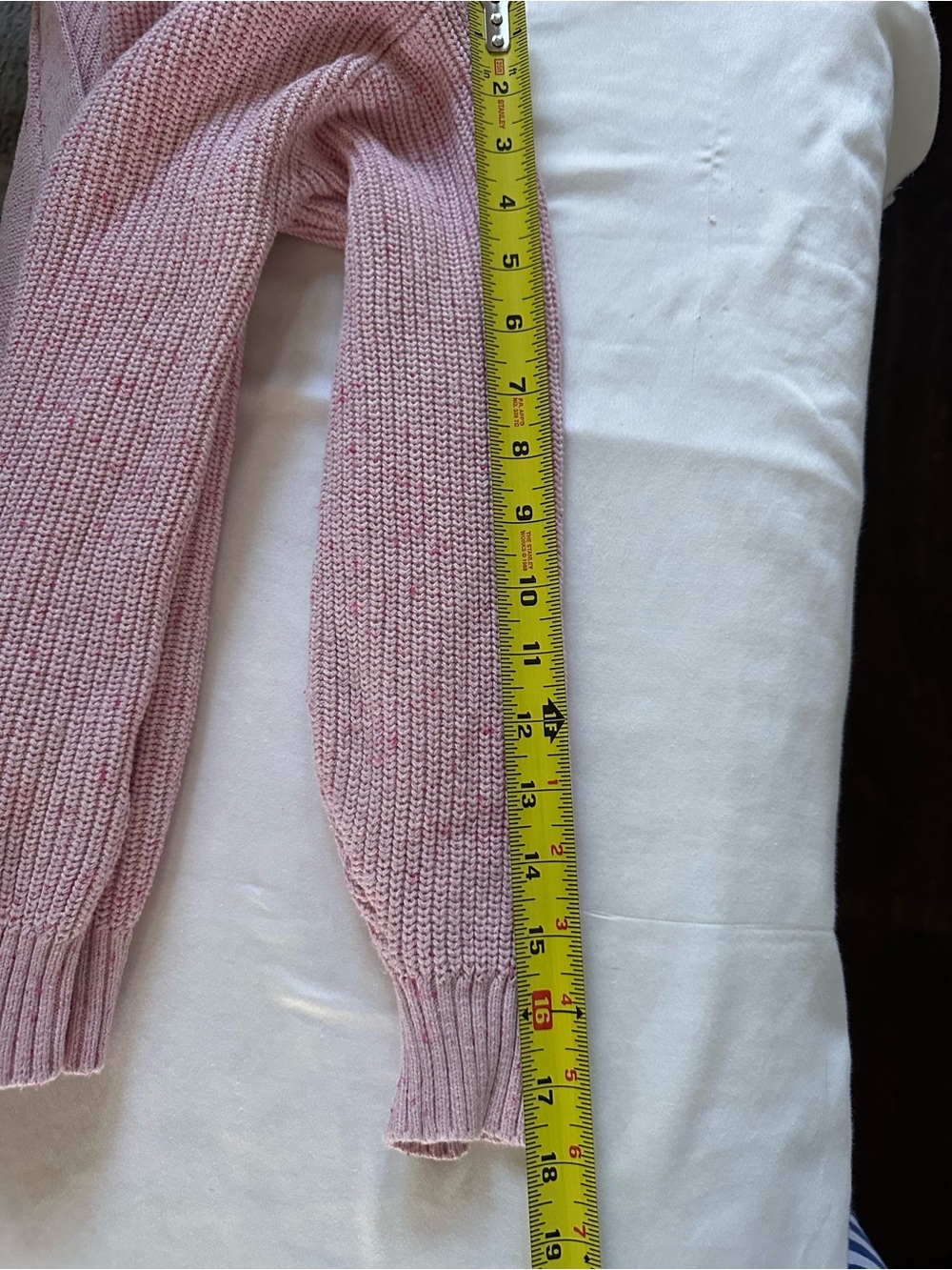 Old Navy Pink Speckled Shaker Knit Cardigan Sweater Large Cotton - Picture 9 of 9